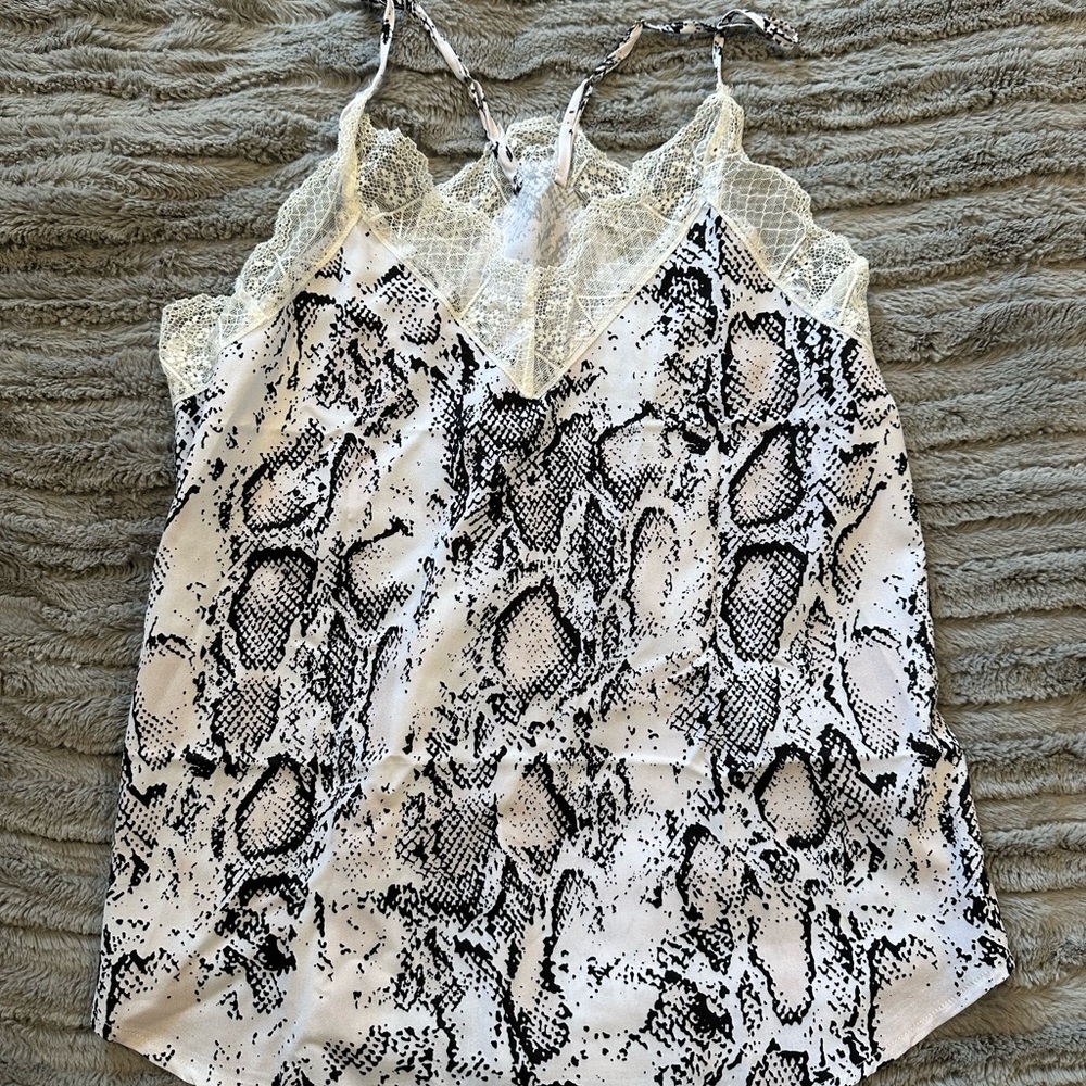 Gray and Black Snake Print Camisole Top